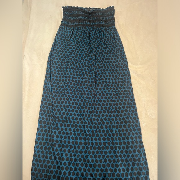 Robe Maxi Kensie Taille L - Noir Et Bleu à Bretelles Spaghetti